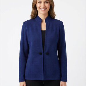 Ming Wang Size M Symbol Of Longevity Shou Majestic Blue Blazer Jacket